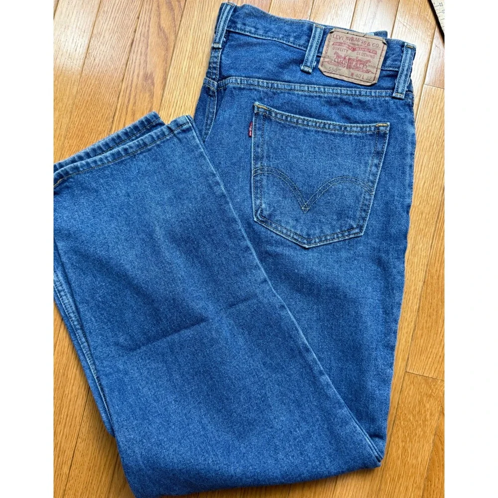Levis 550 Relaxed Fit Jeans Mens 40x32 Blue Medium Wash Denim Cotton 550-0216